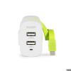 ALIMENTATORE USB SWEEX CH-027WH USB TYPE C CON 2 USCITE USB DI DIVERSO TIPO, UN USCITA FORNISCE 2.4A MENTRE L'ALTRA USCITA 1A BIANCO